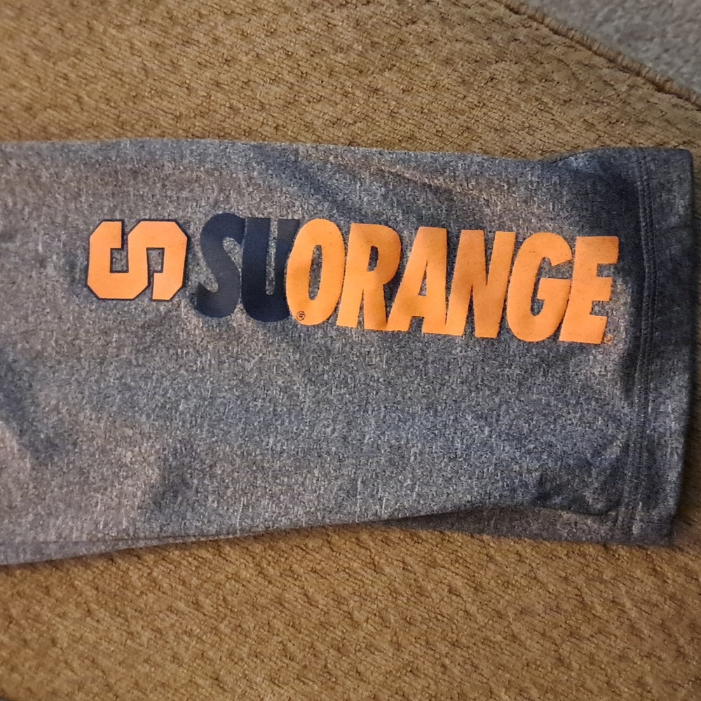Syracuse Orange University Gray Drawstring Sweatpants with SU Orange Print - Picture 2 of 8